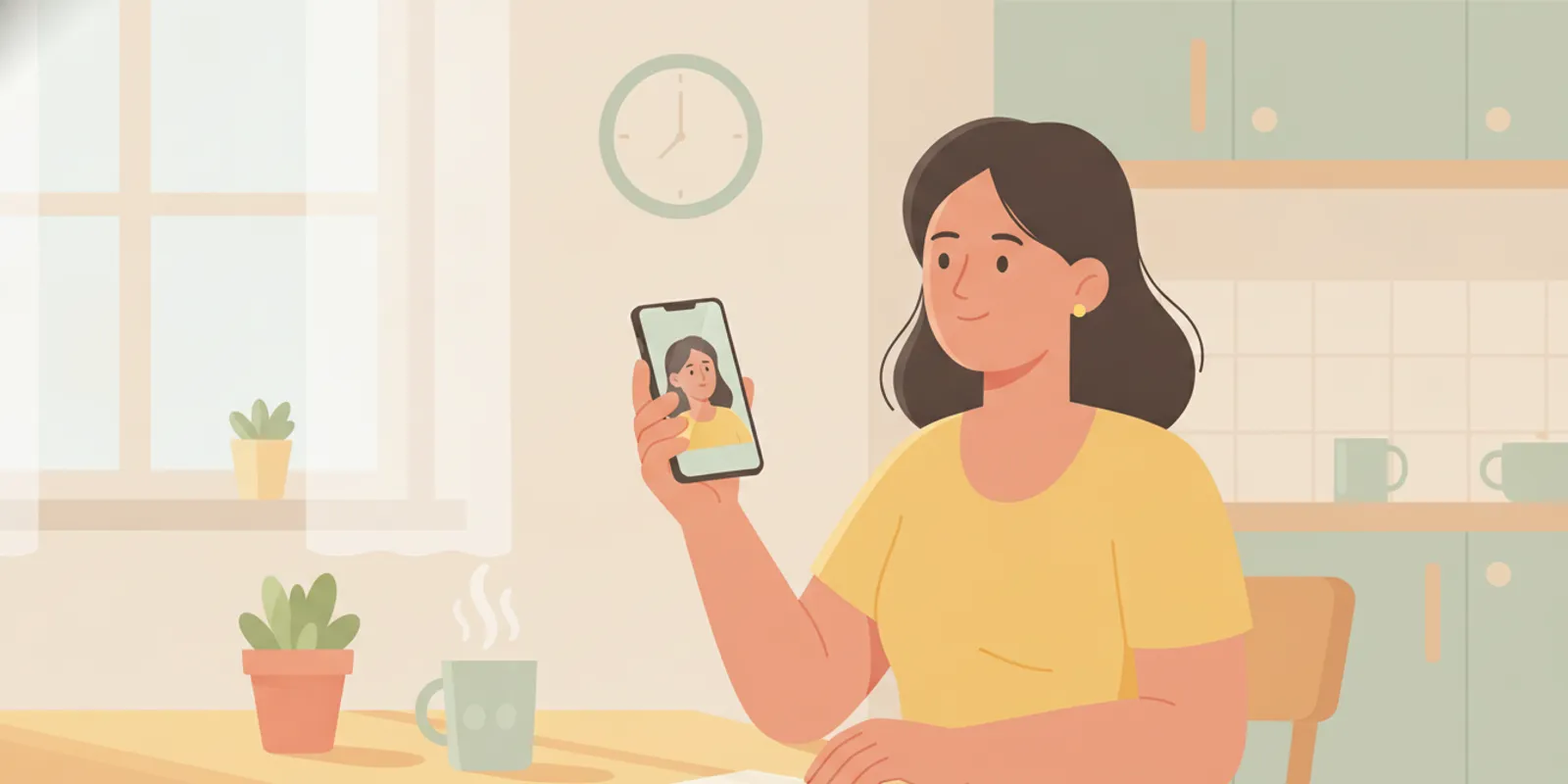 Filipino family reviewing a money transfer together at a bright kitchen table