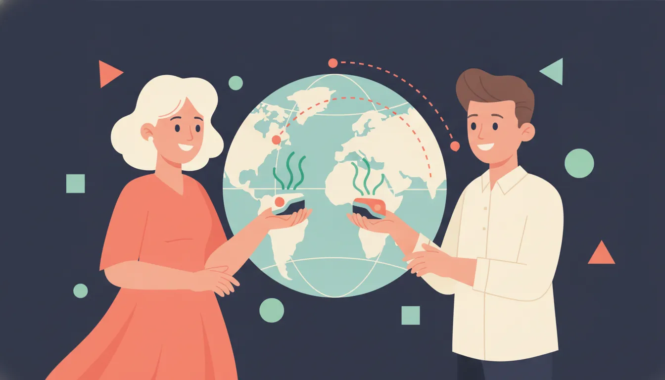 Filipino family connected across borders through a money transfer