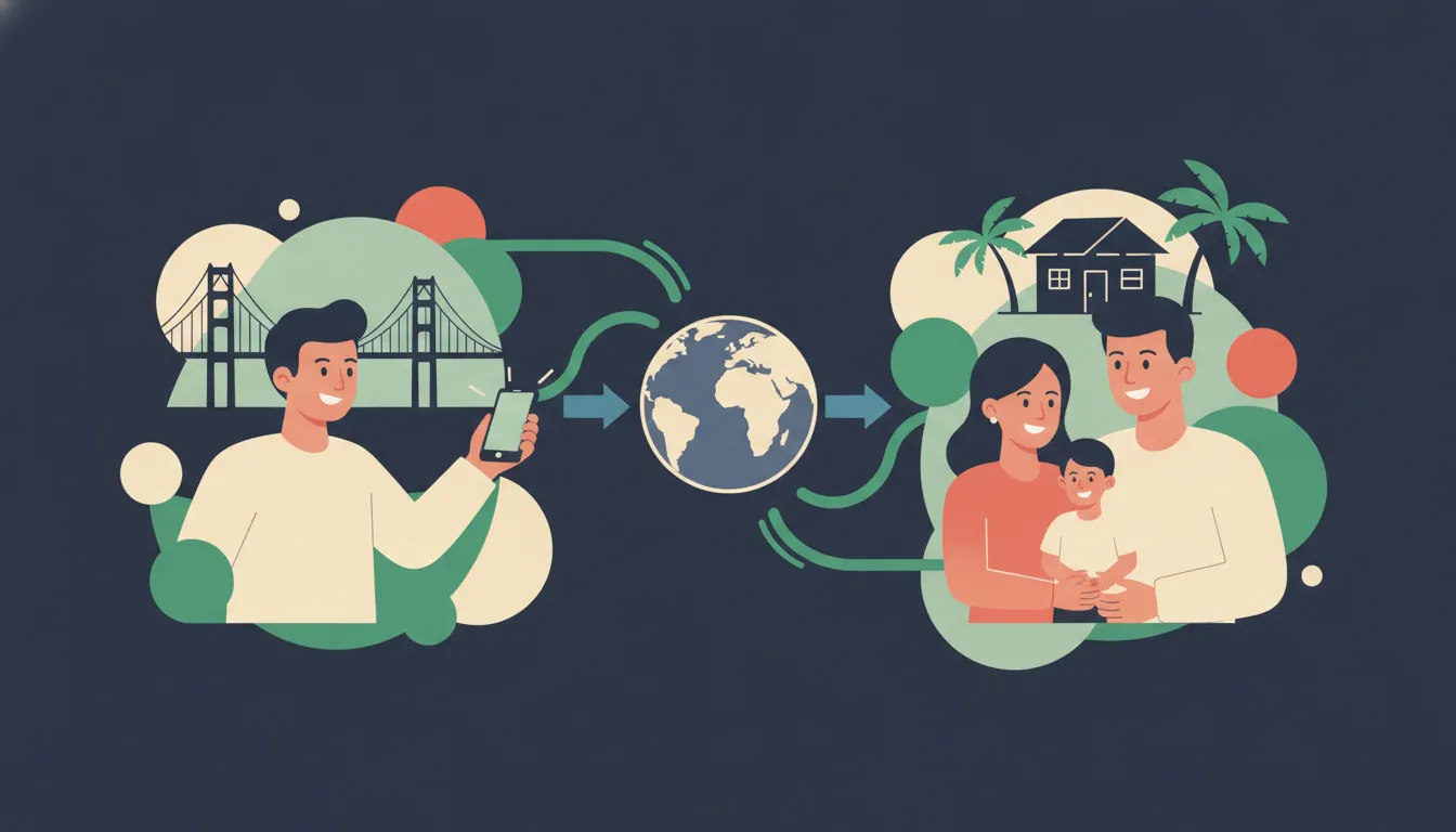 Filipino family connected across borders through a remittance