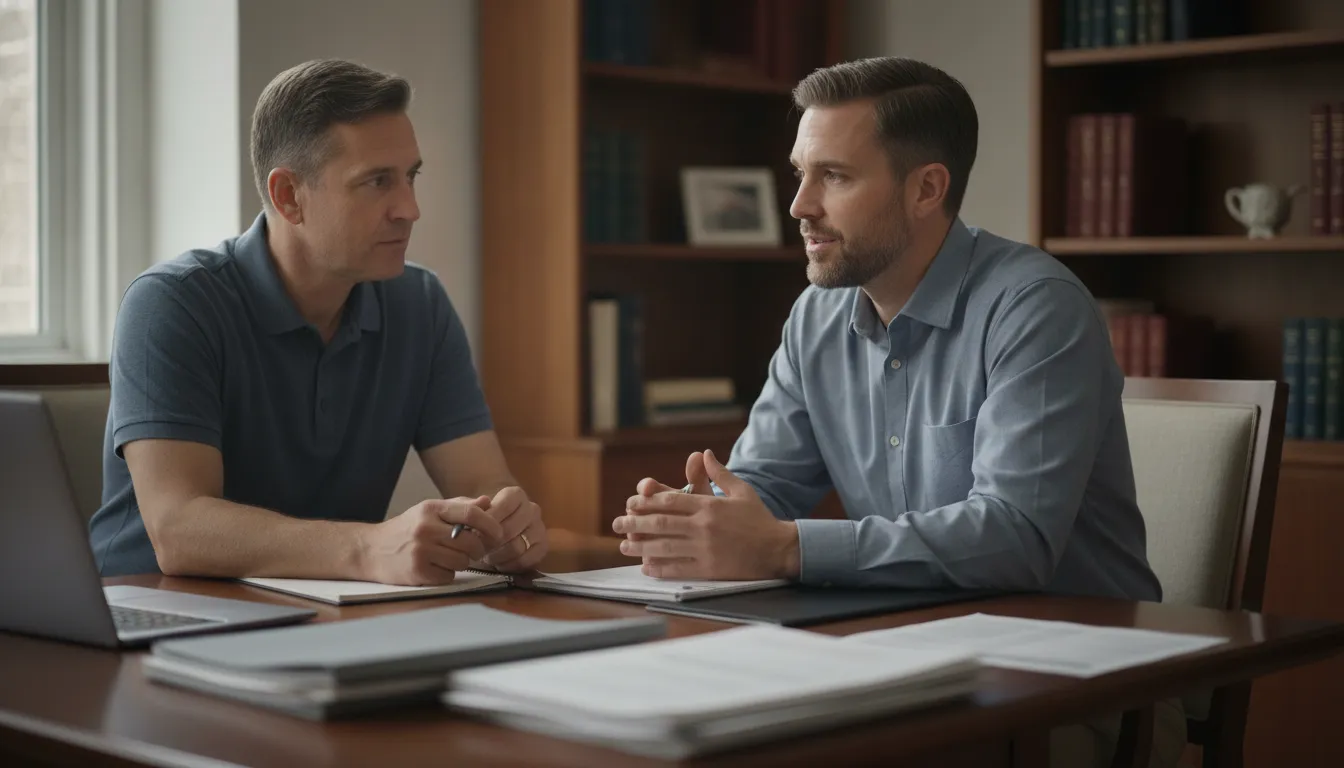 Veteran discussing anxiety VA rating evidence with a coach