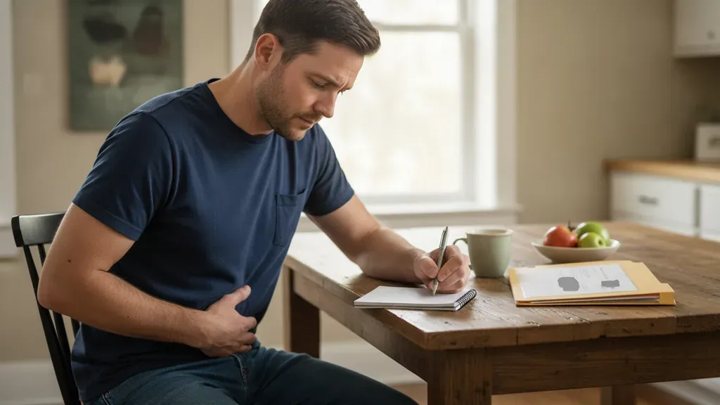 Veteran tracking IBS VA rating symptoms in a daily journal