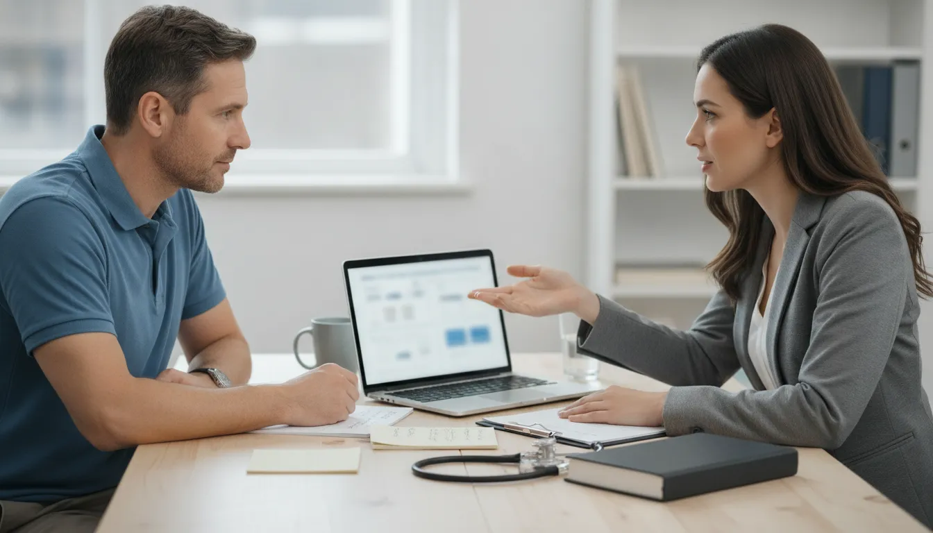 Veteran discussing VA rating for insomnia evidence with a claims coach