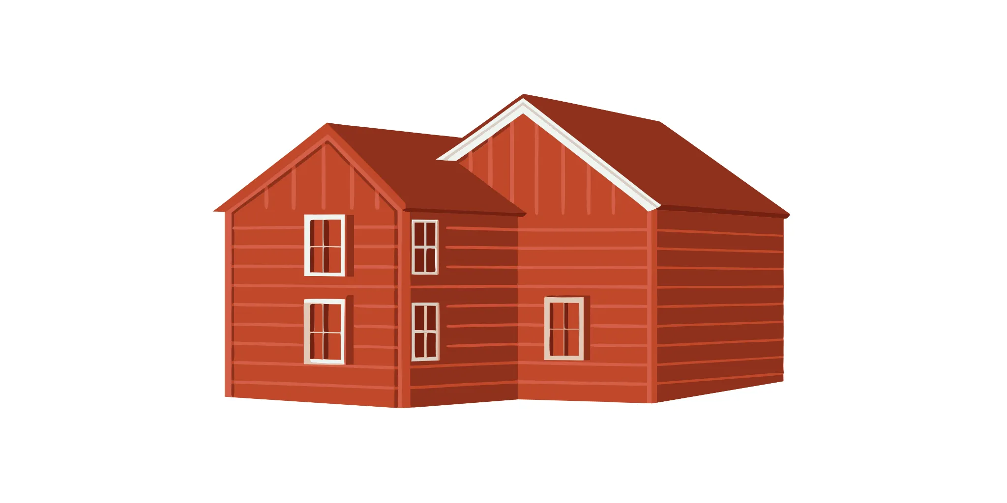 Home exterior of a red house after a complete siding replacement in New Jersey.
