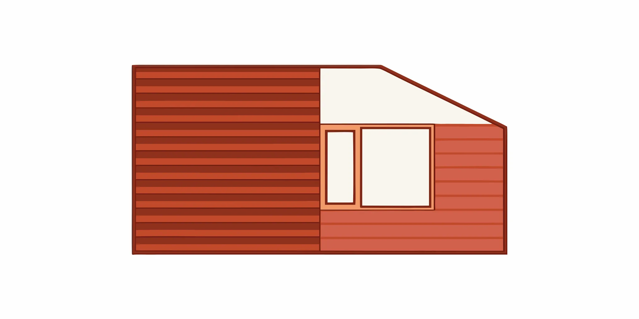 House exterior with a comparison of fiber cement vs vinyl siding.