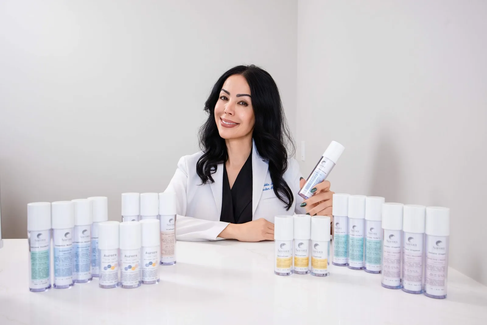 Organized skincare products for a personalized morning routine