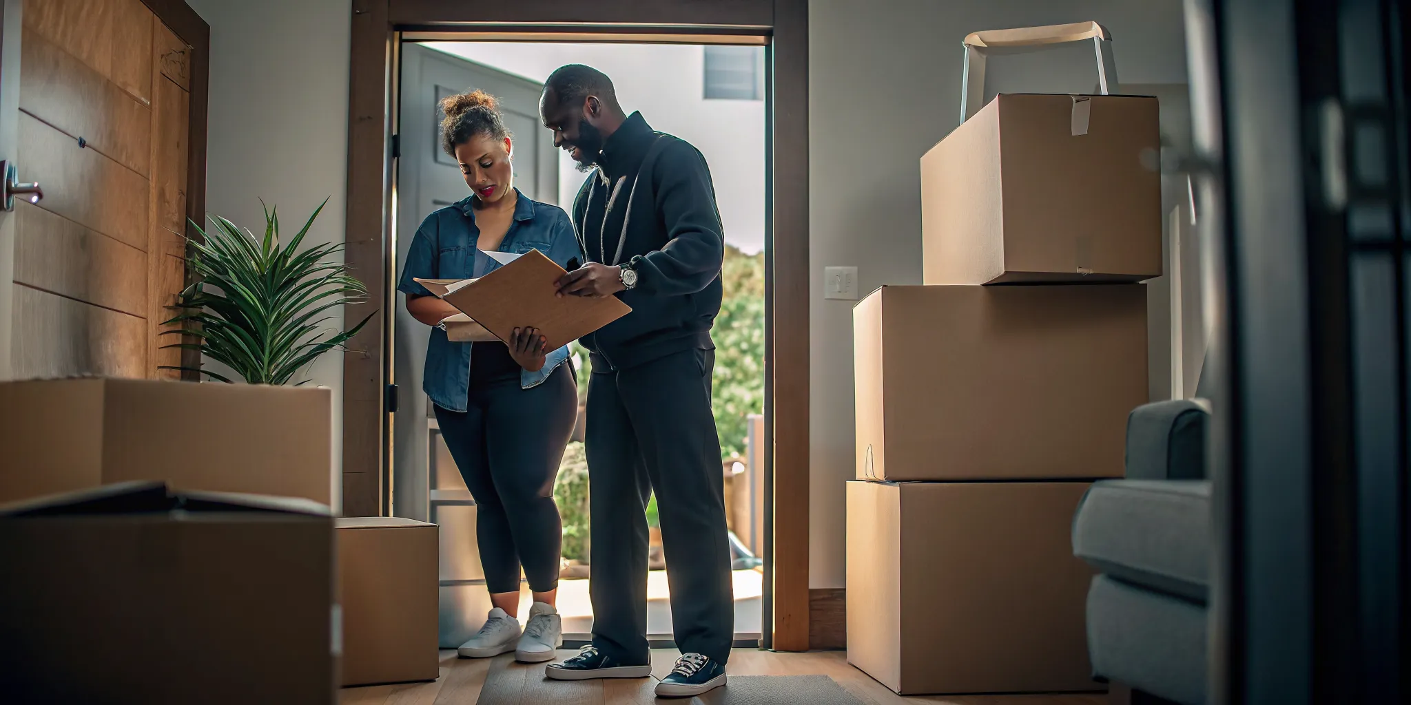 Flat rate movers Orange County quote checklist reviewed with a homeowner