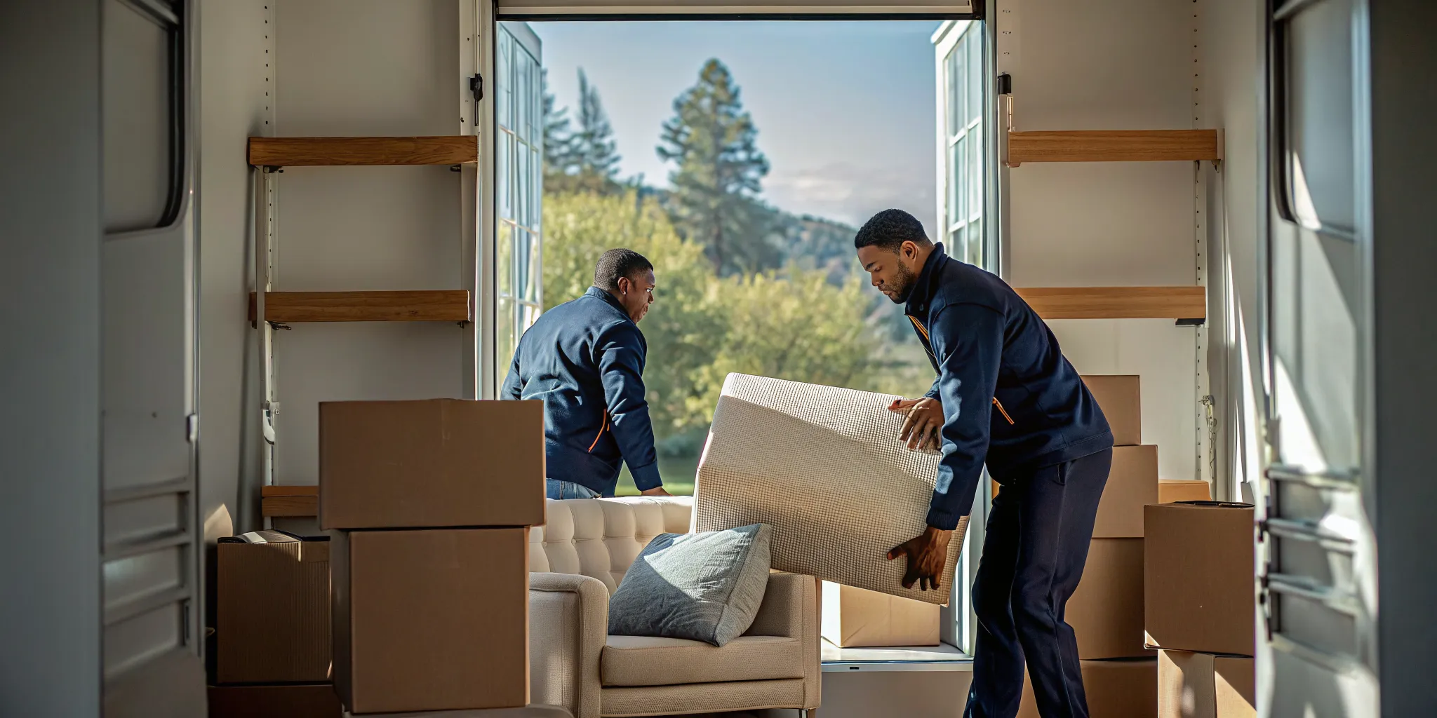 Professional movers preparing for moving from California to Washington