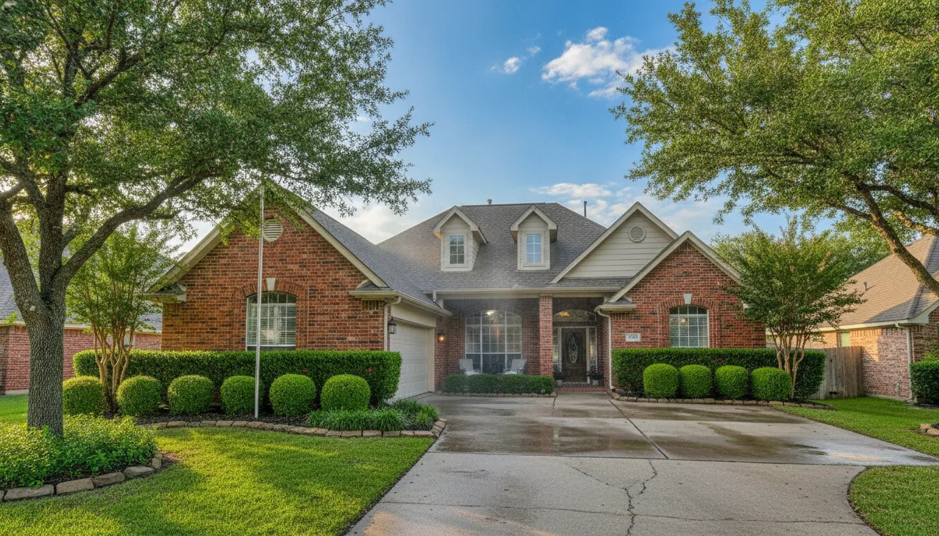Clean Southlake home exterior after pressure washing