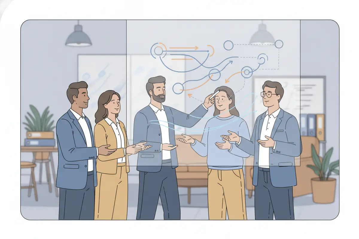 A team maps Salesforce data fields and access boundaries for an AI workflow