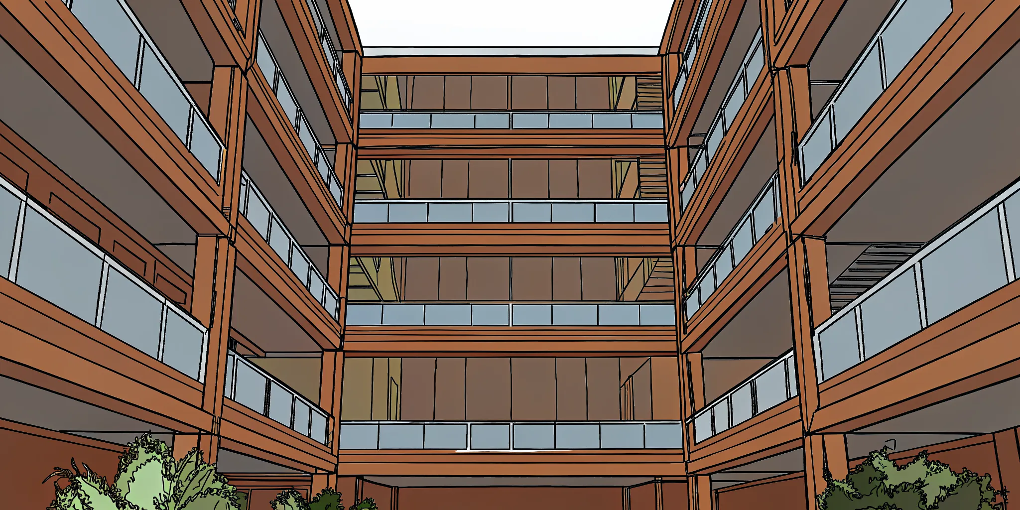Bright modern office atrium with clean architectural lines representing a scalable Salesforce data model