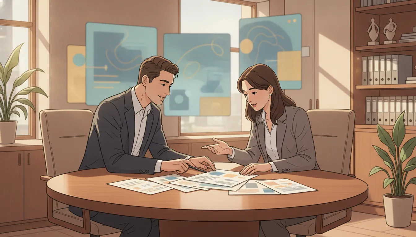 Wealth manager reviewing a compliant client engagement strategy