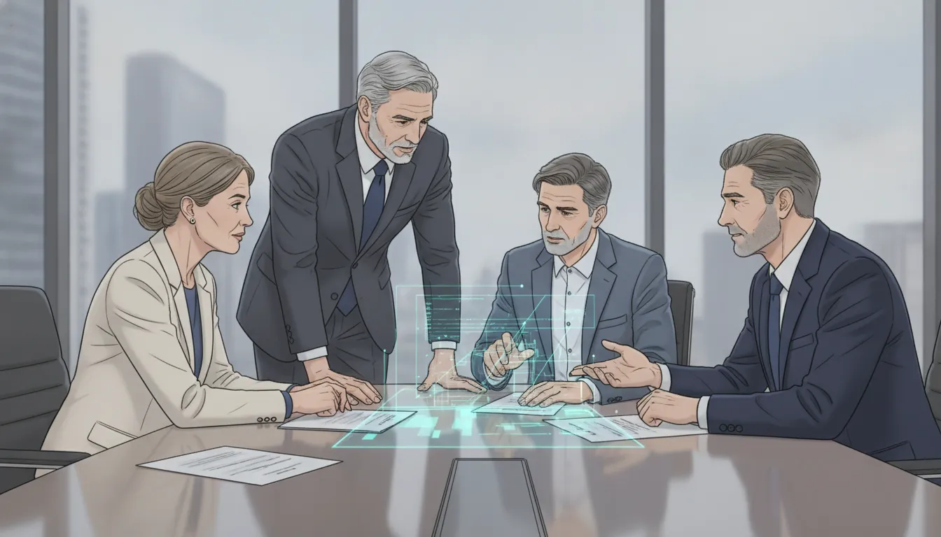 Financial services leaders evaluating a Salesforce compliance strategy with a senior advisor