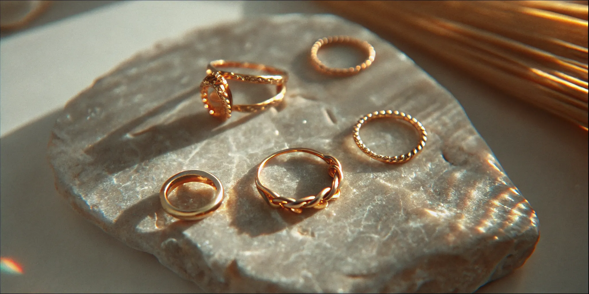 Reclaimed gold materials beside a refined gold ring
