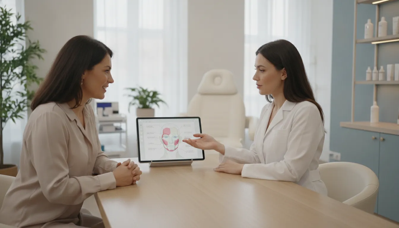 LightRx provider discussing dermal filler aftercare during a consultation