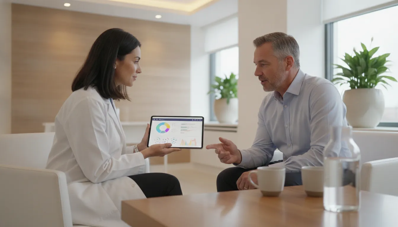 Provider reviewing health history with a patient during a medical weight loss consultation
