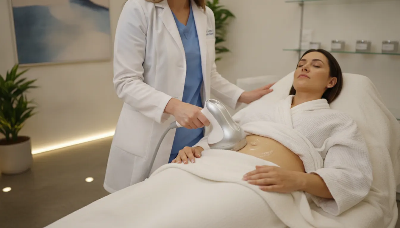 Non-invasive body contouring treatment session at a modern medspa after GLP-1 weight loss