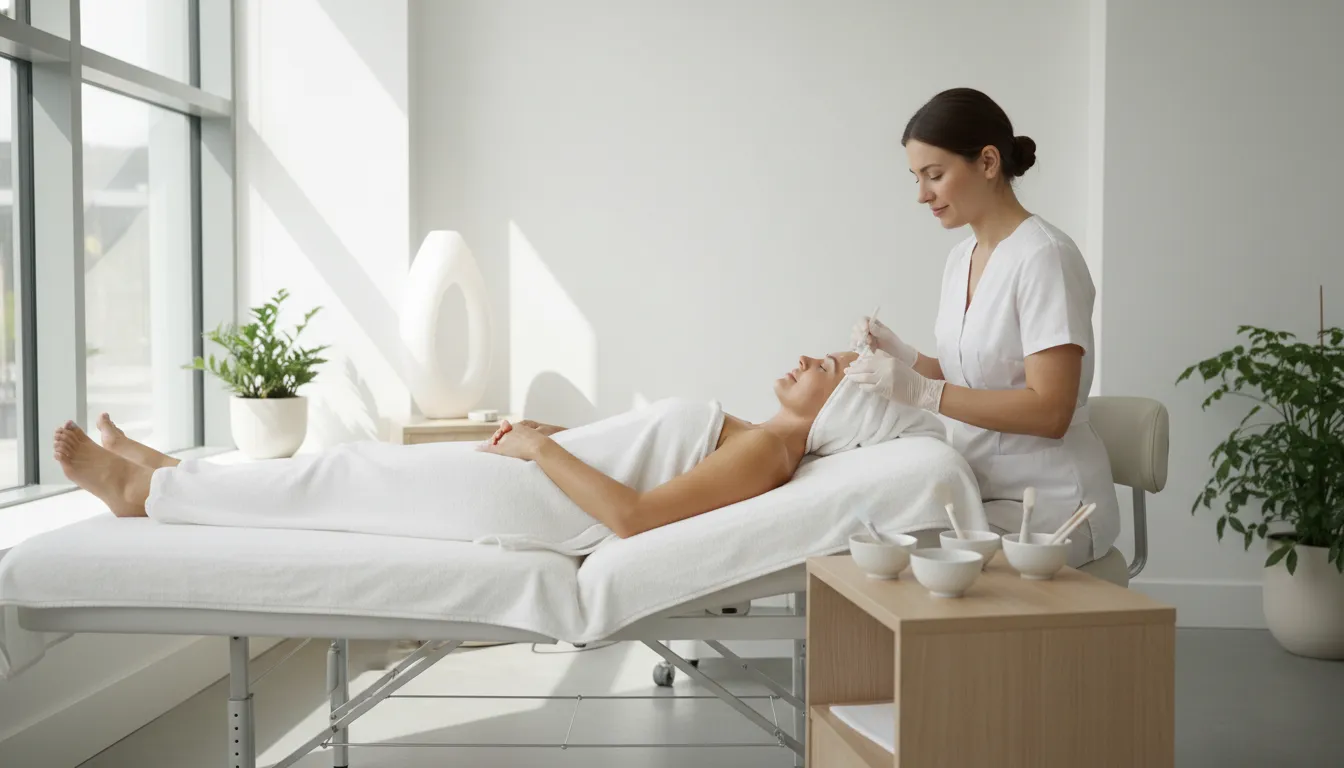 Provider performing a HydraFacial treatment for hydrated, refreshed skin