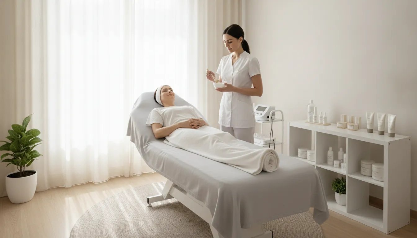 Skincare professional preparing a hydrating facial treatment