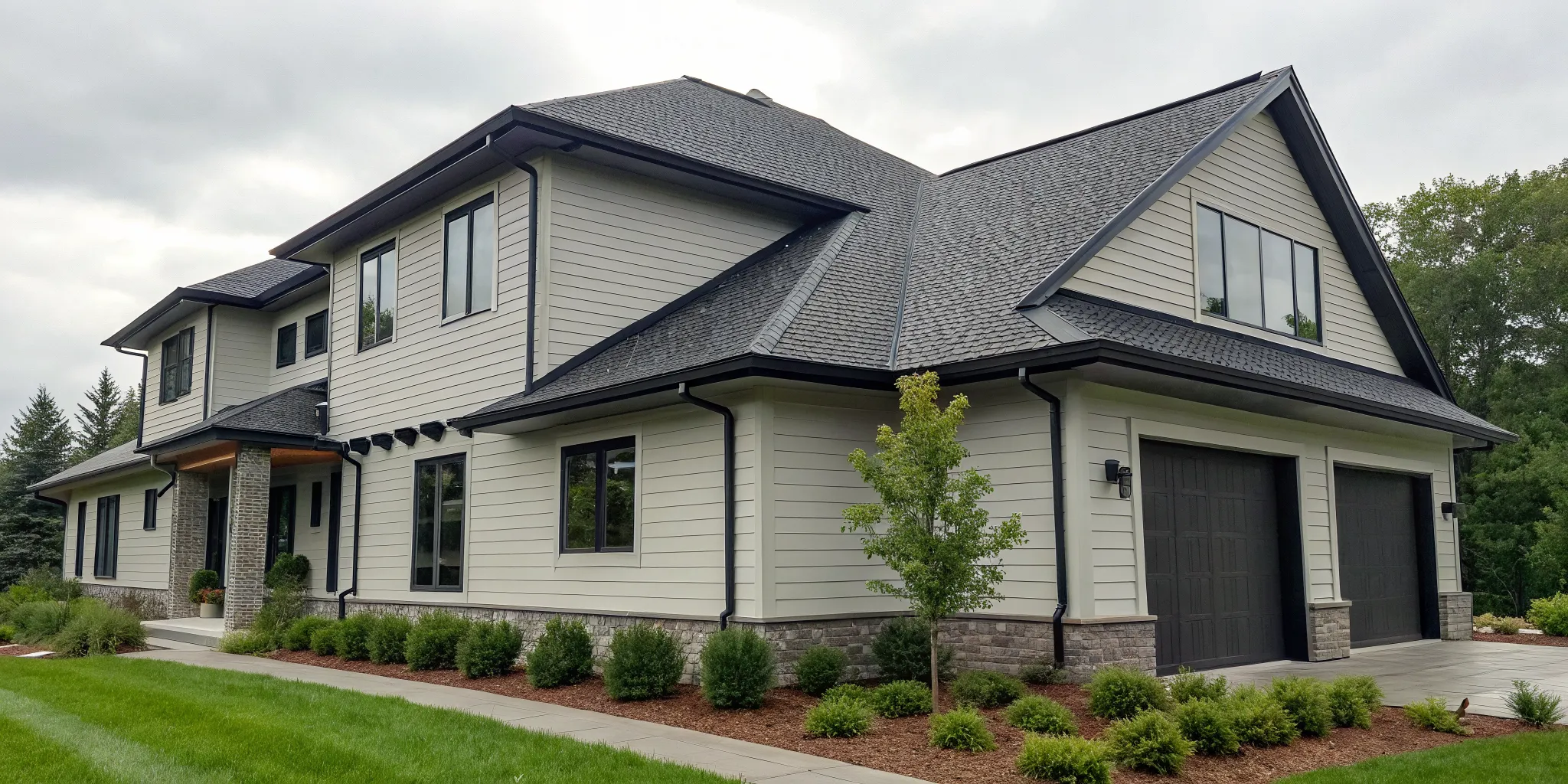 New seamless gutters professionally installed by a local gutter company.