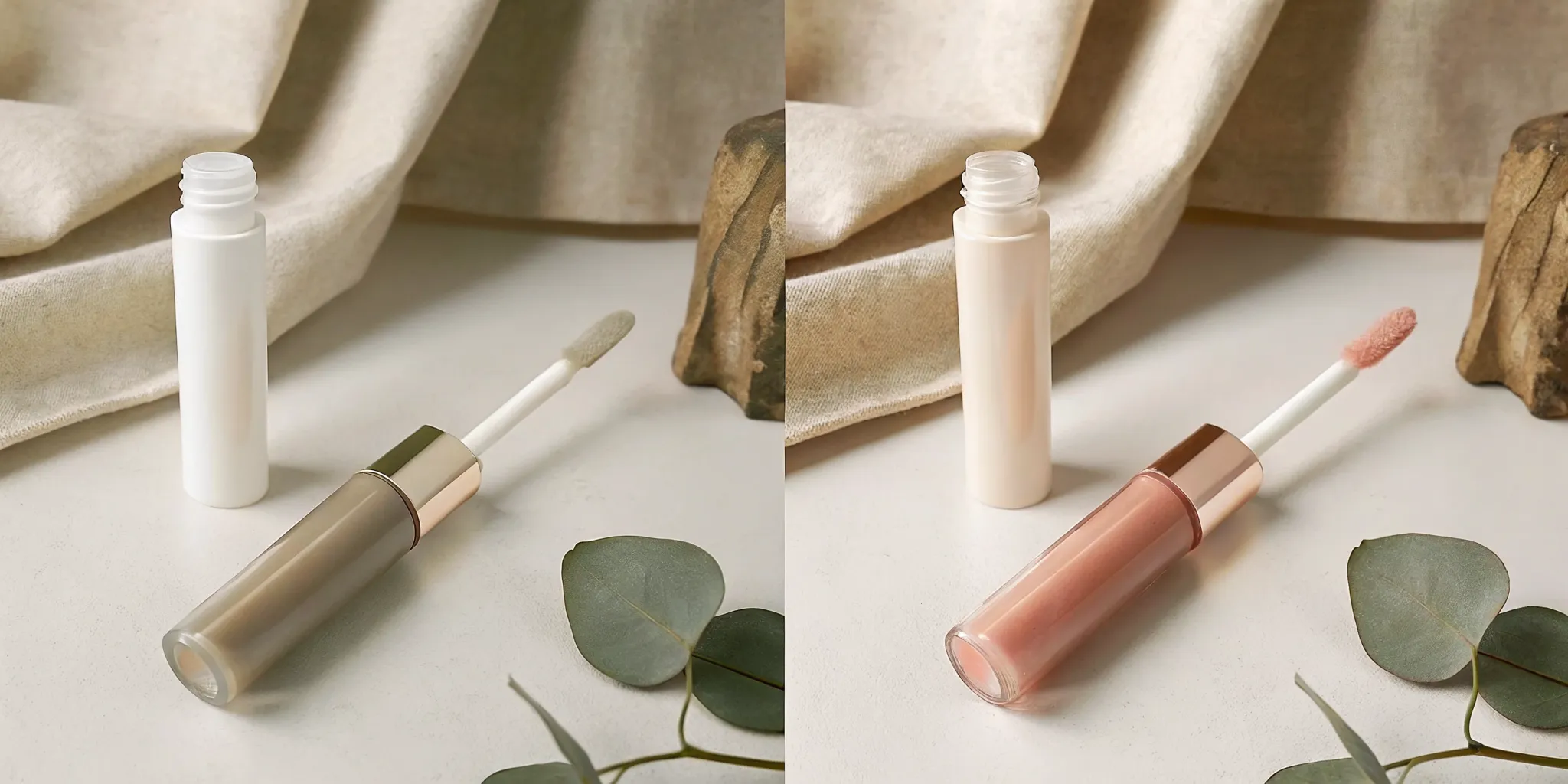 Lip oil and lip gloss textures compared side by side