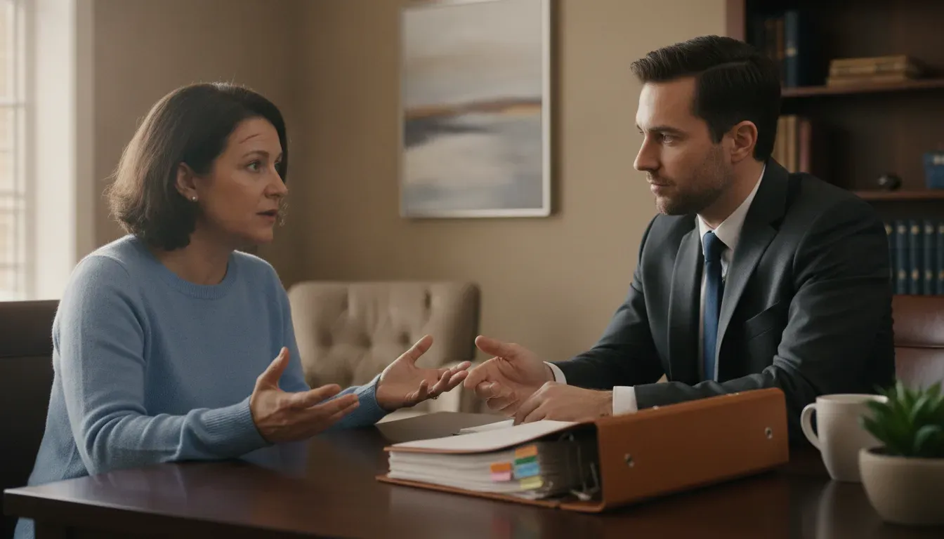Kentucky driver discussing an underinsured motorist claim with an attorney