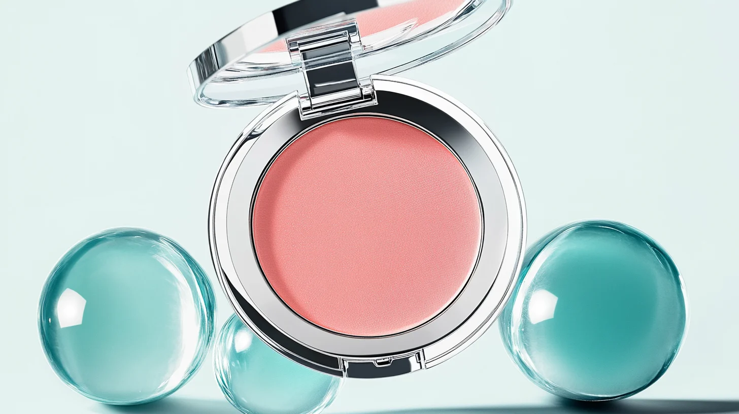 Nude luminous highlighter look with a softly reflective cheekbone finish