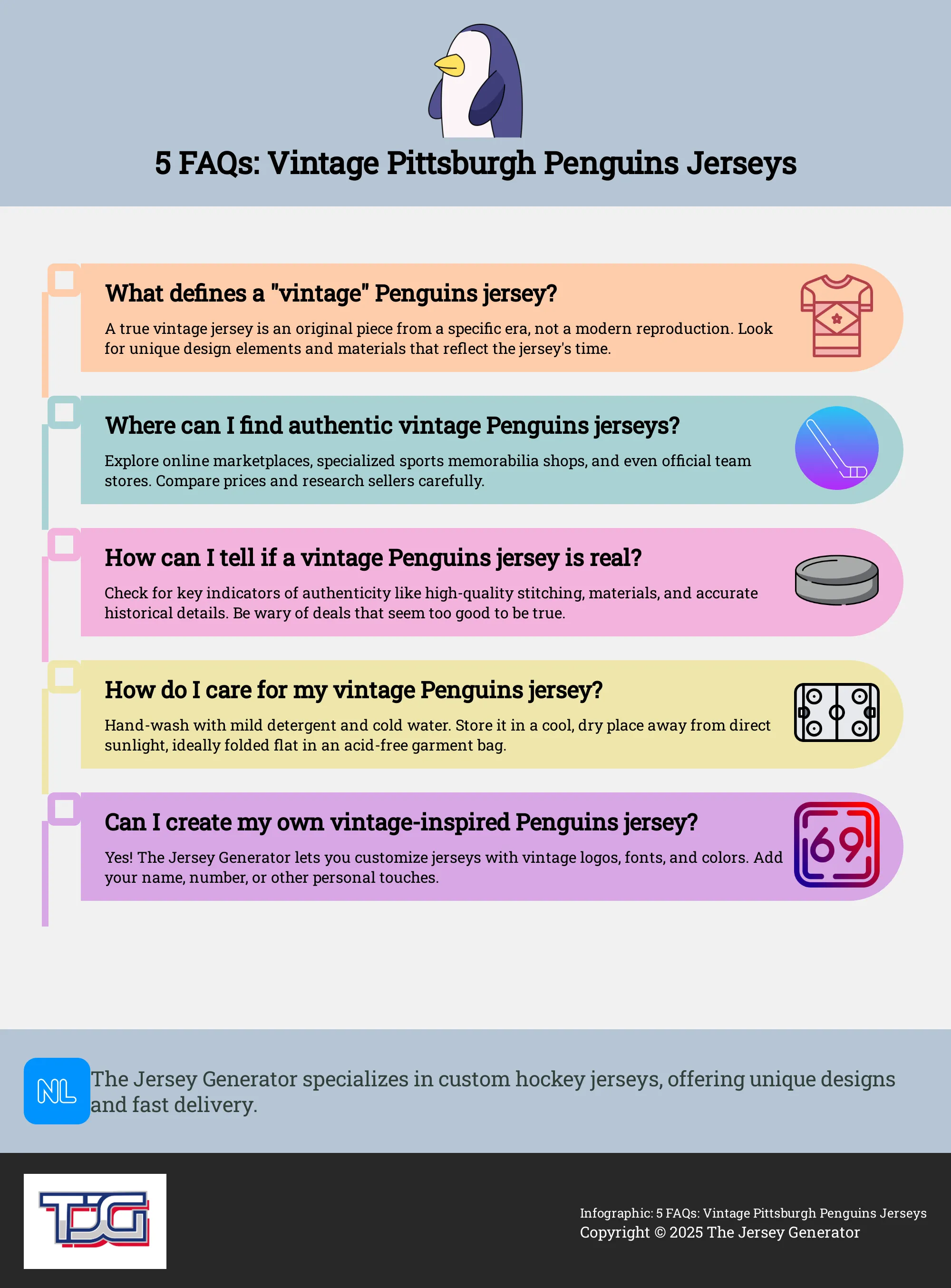 5 FAQs: Vintage Pittsburgh Penguins Jerseys Infographic: 5 FAQs About Vintage Penguins Jerseys