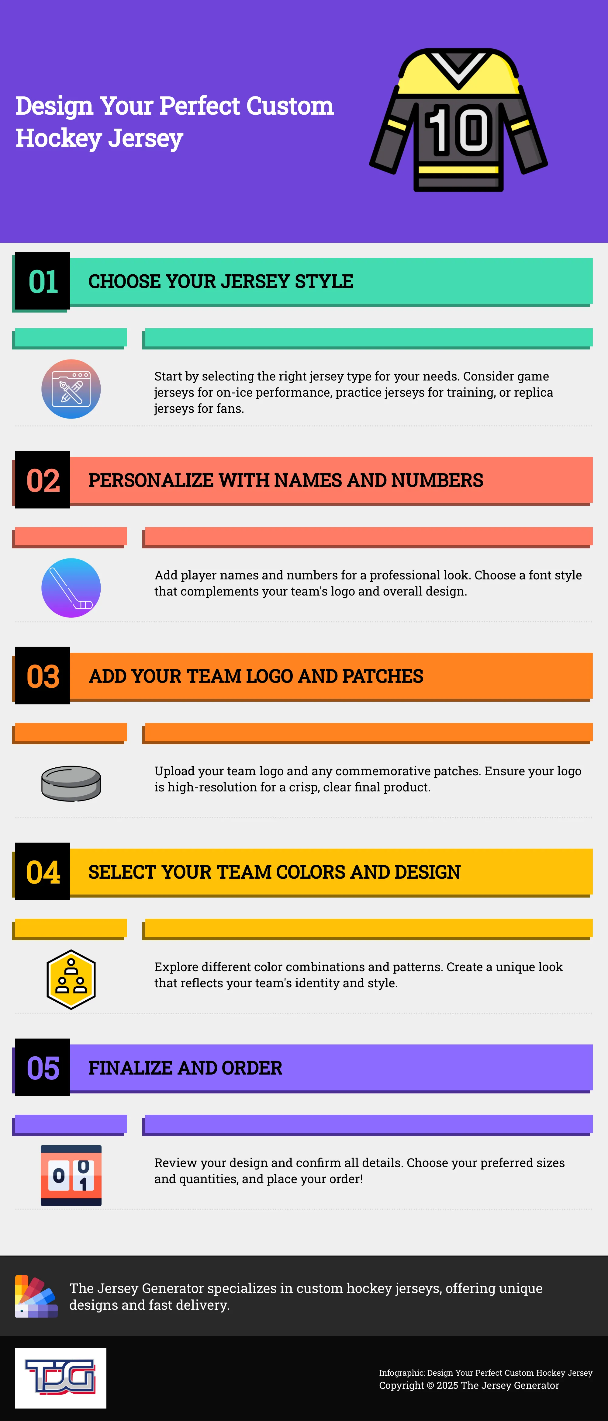 A step-by-step guide to designing custom hockey jerseys.