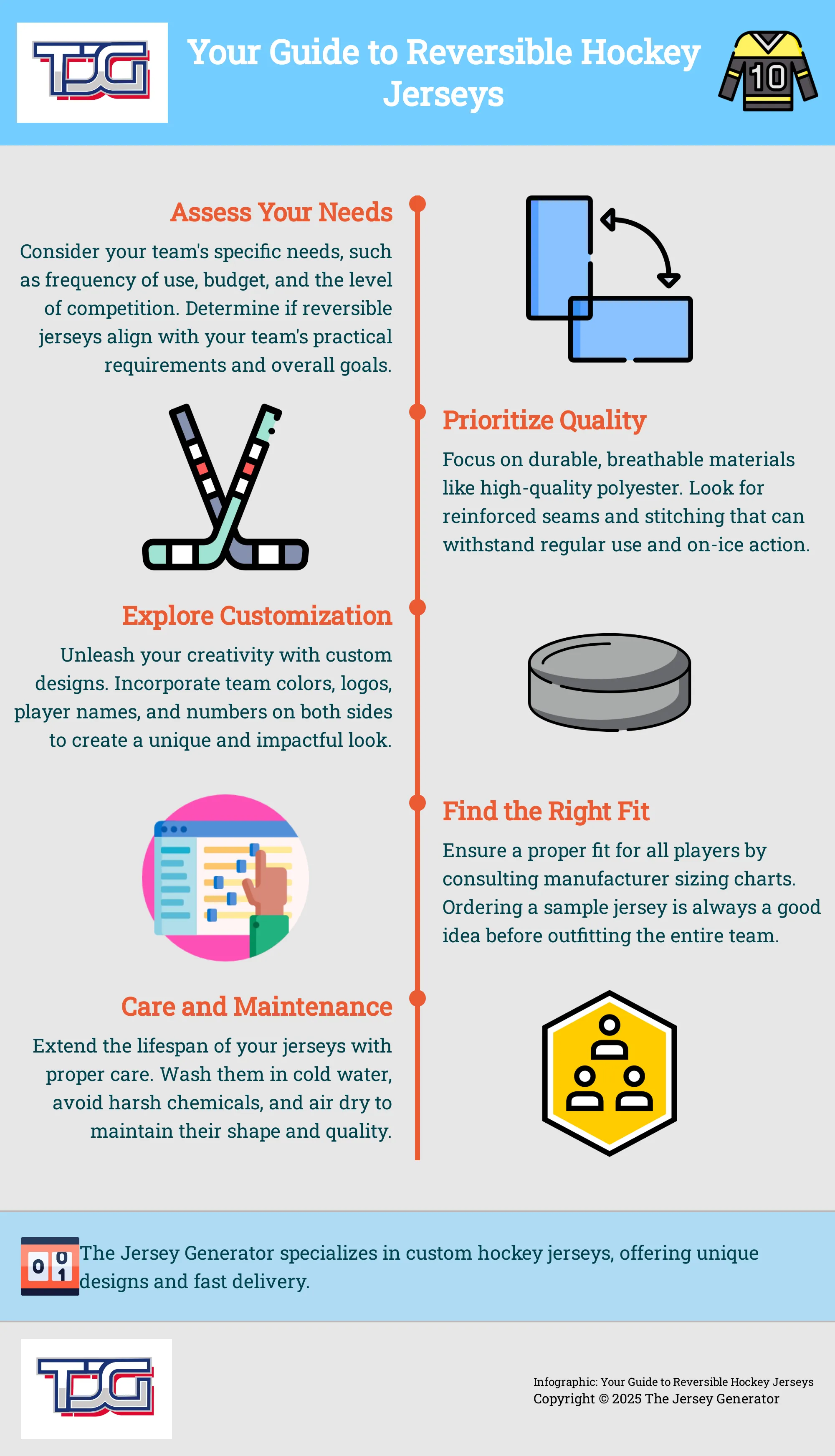 A 5-step guide to choosing the perfect reversible hockey jerseys for your team.