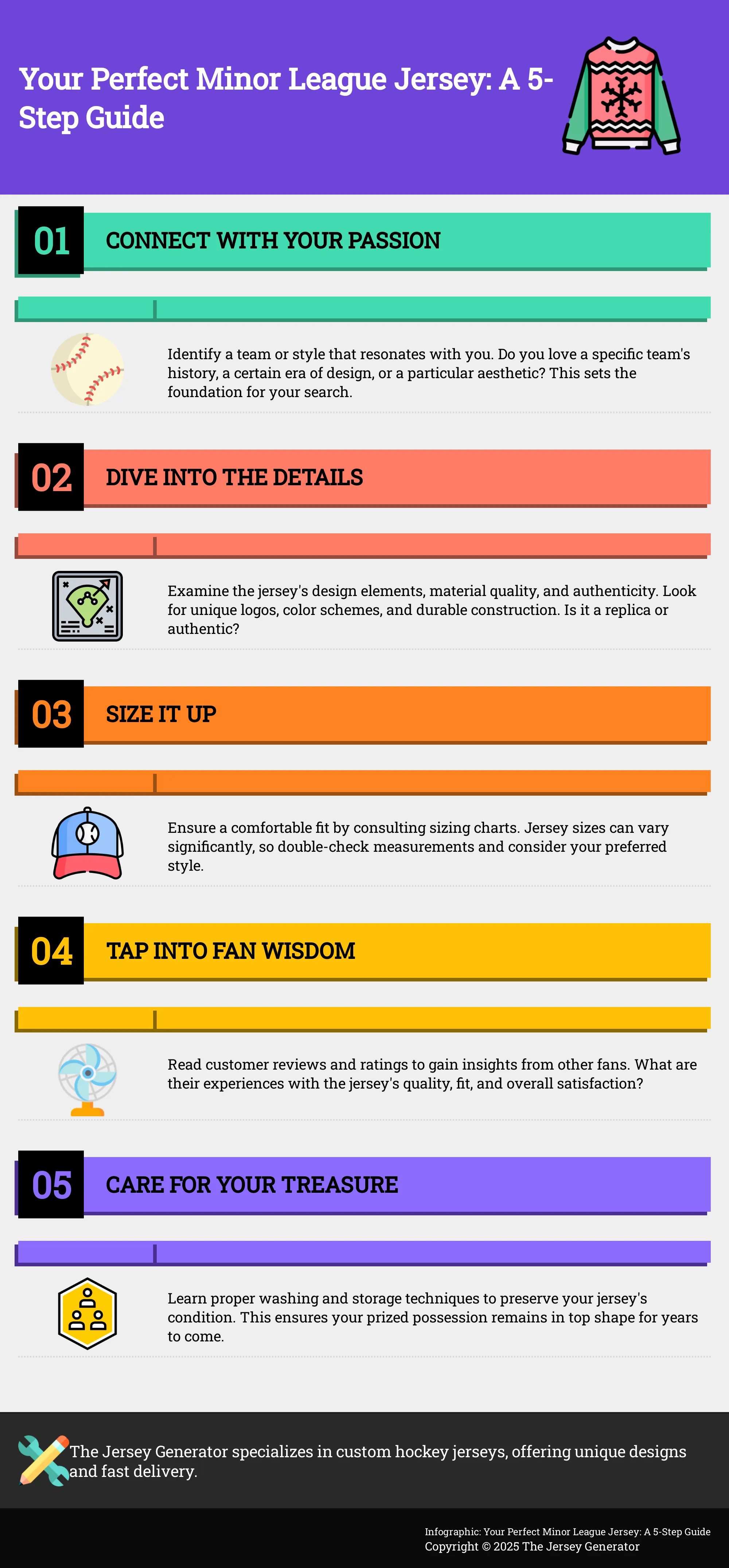 Infographic: 5 steps to finding your perfect minor league hockey jersey