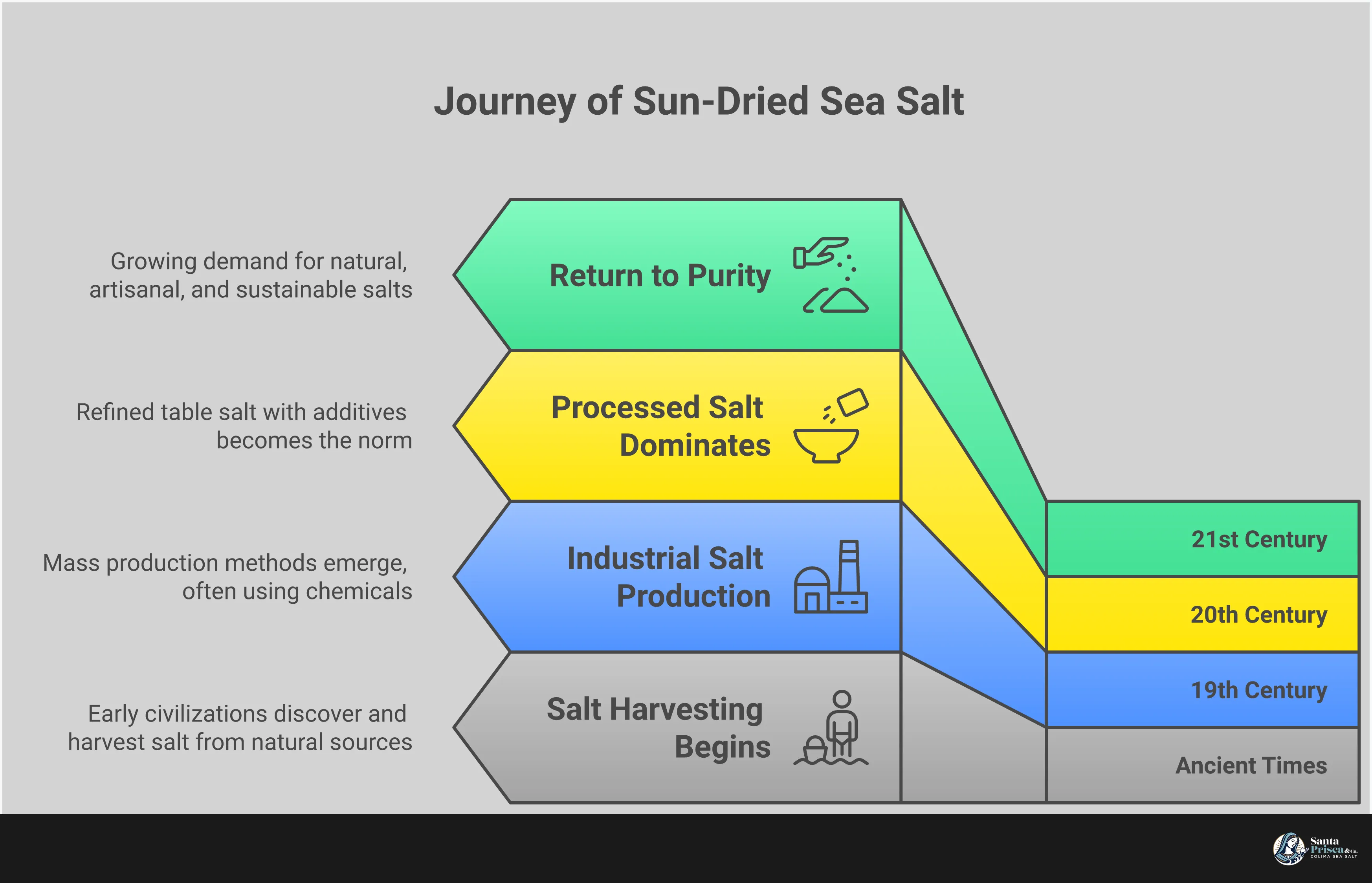Sun-Dried Sea Salt: Transform Your Kitchen & Wellness Infographic showing sun-dried sea salt benefits and uses, featuring sections on seasoning techniques with fine and coarse salt crystals, quality identification through visual cues and ingredient labels, mineral wellness benefits including magnesium and potassium content, and sustainable harvesting methods using solar evaporation. Visual elements include salt crystal textures, cooking applications, and traditional harvesting scenes.